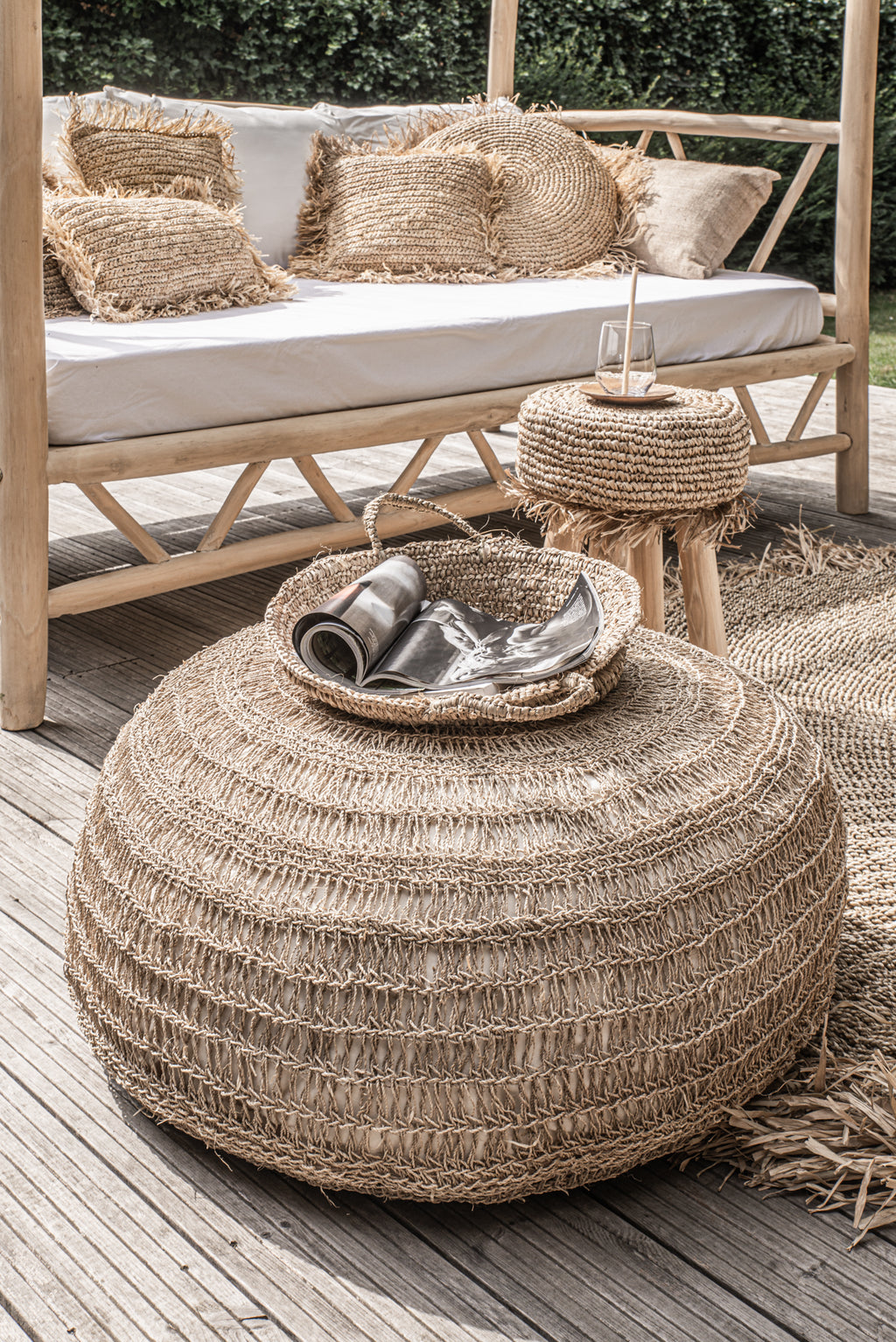 The Seagrass Pouffe - Natural - L