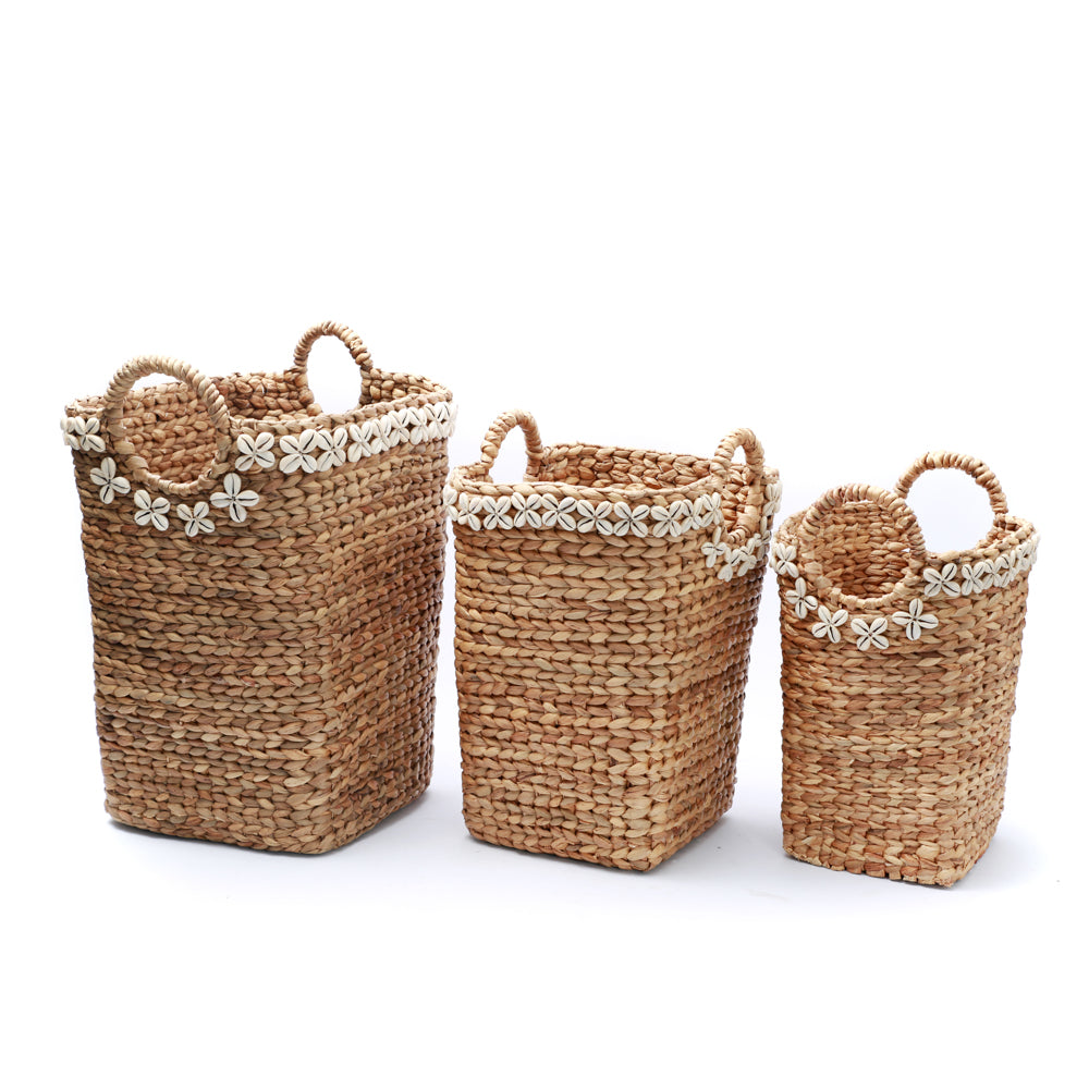 The Hyacinth Cowrie Flower Basket SET3