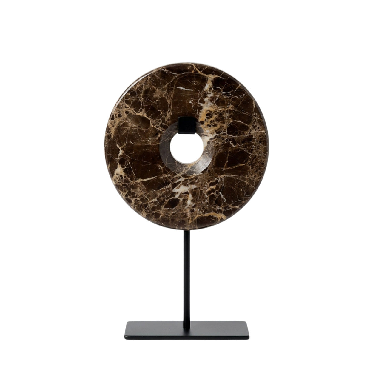 The Marble Disc on Stand - Emperador Brown - L