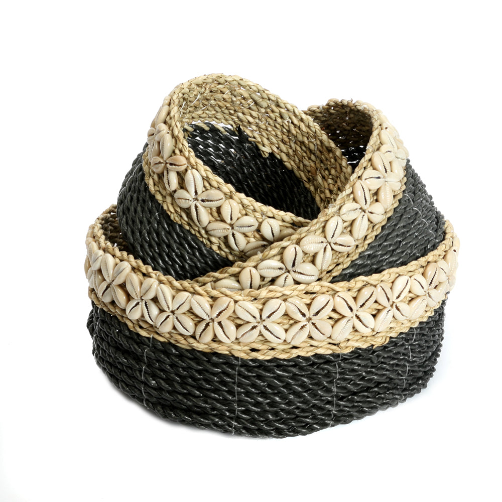 The White Sunday Baskets - Black Natural - SET3