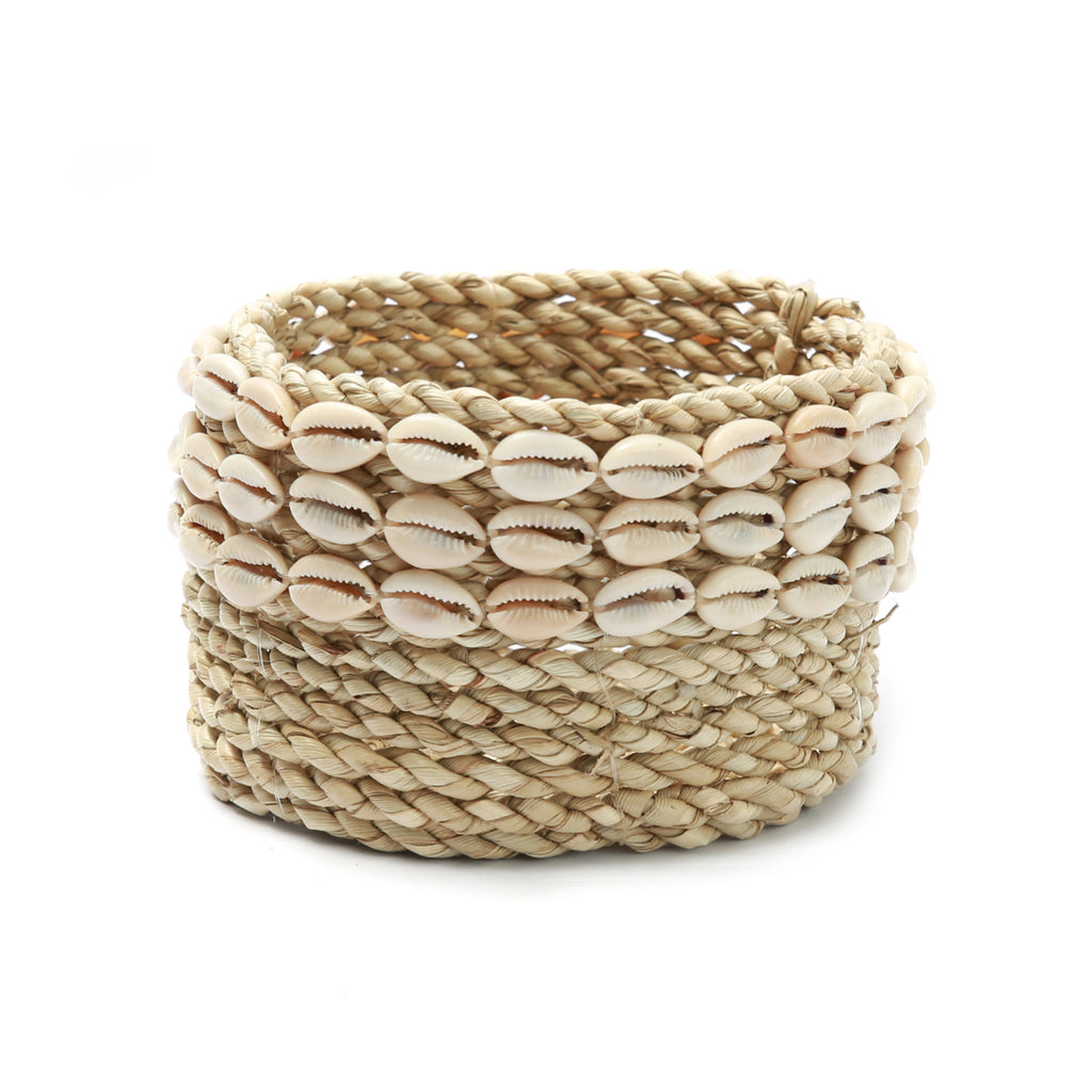 The Weaved Cowrie Basket #2 - Natural