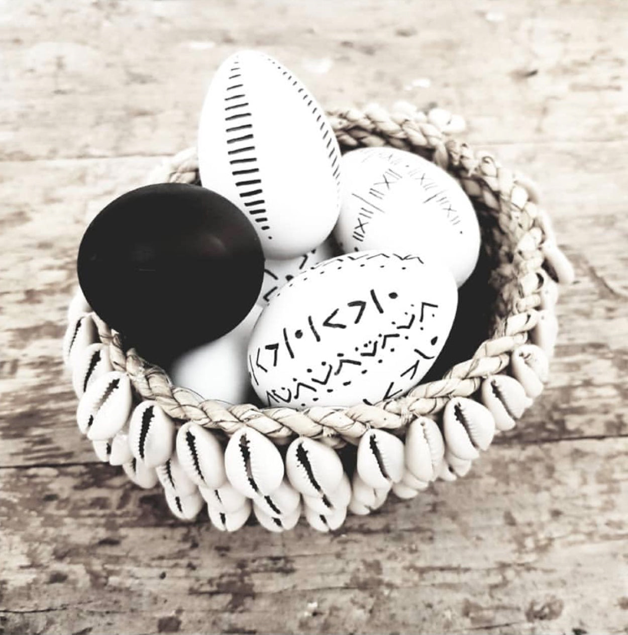 The Weaved Cowrie Basket #3 - Natural