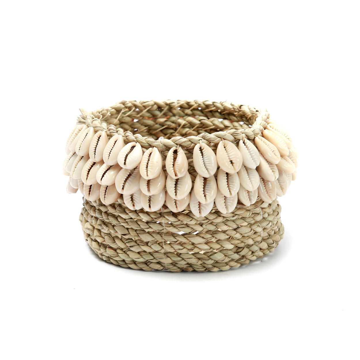 The Weaved Cowrie Basket #3 - Natural
