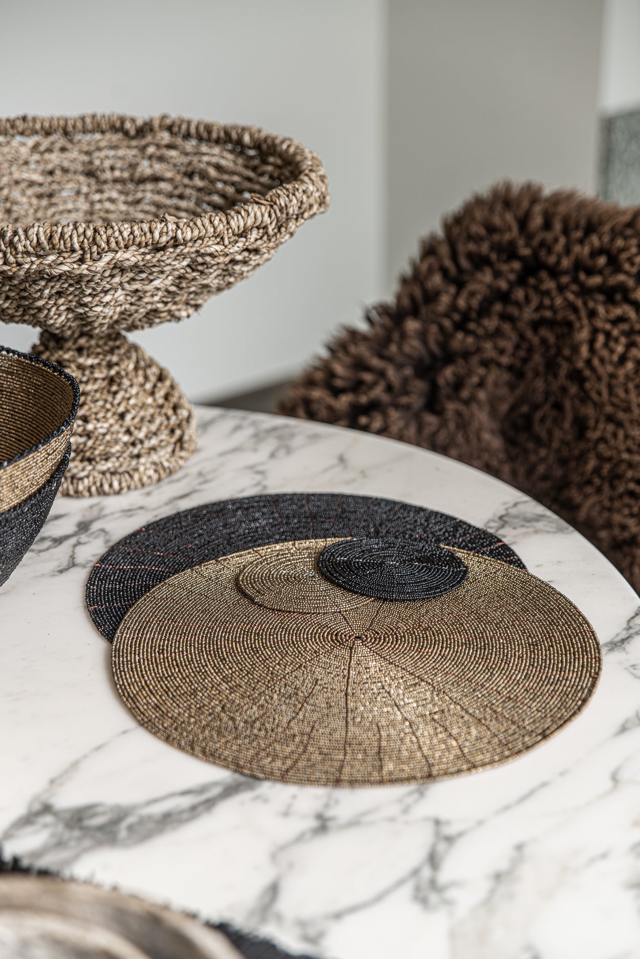 The Beaded Coaster - Gold