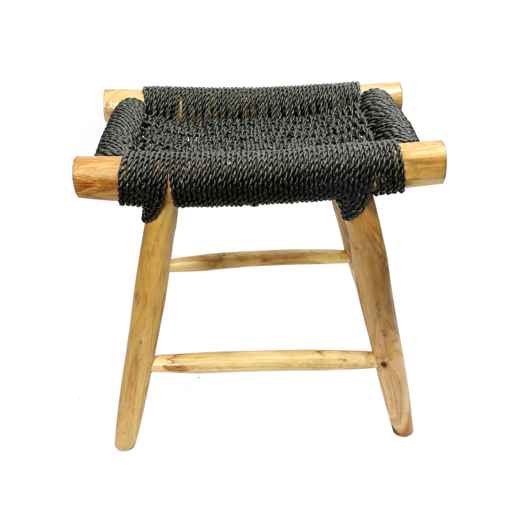 The Porto Seagrass Stool - Black
