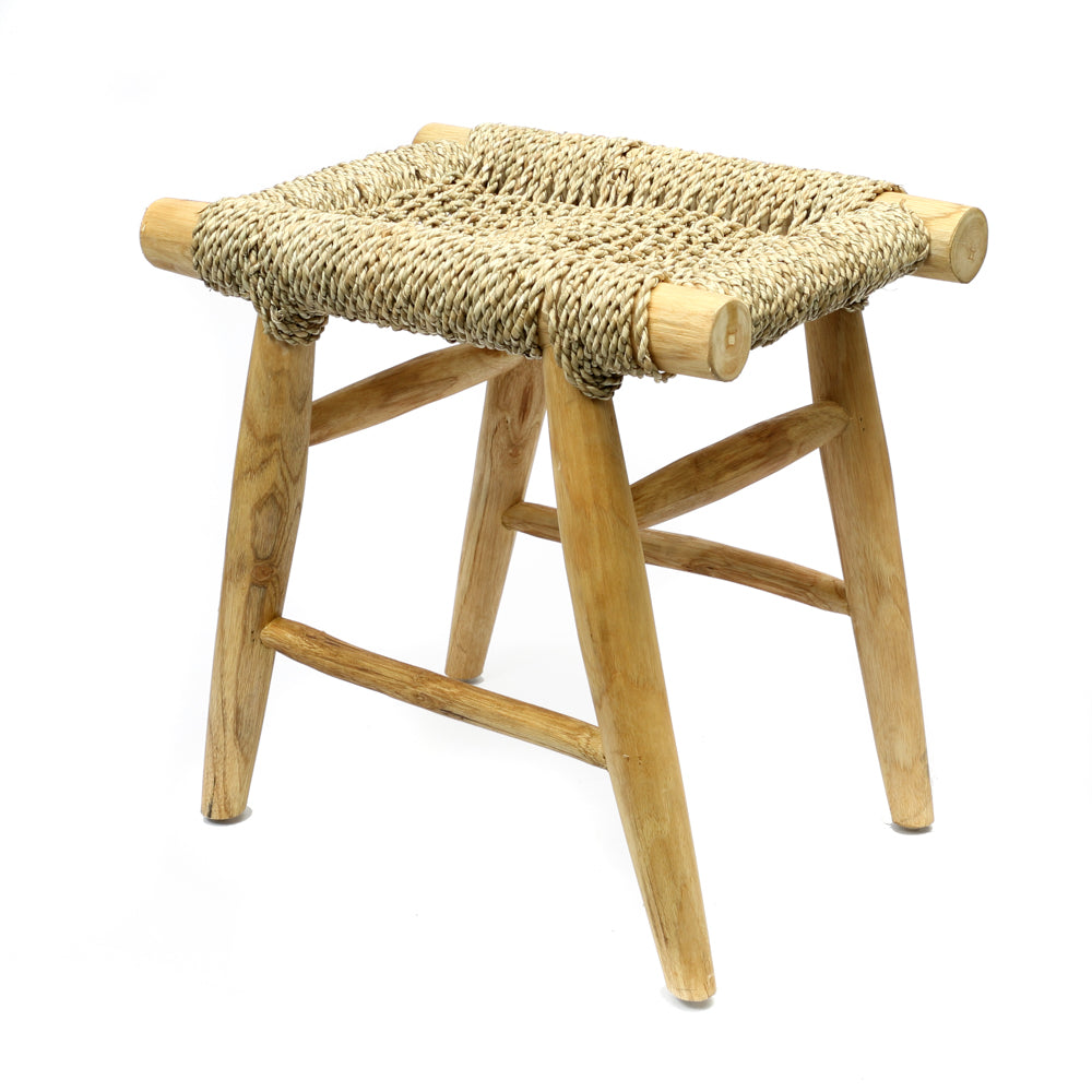 The Porto Seagrass Stool - Natural