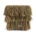 The Raffia Shaggy Stool - Jungle Green - Square
