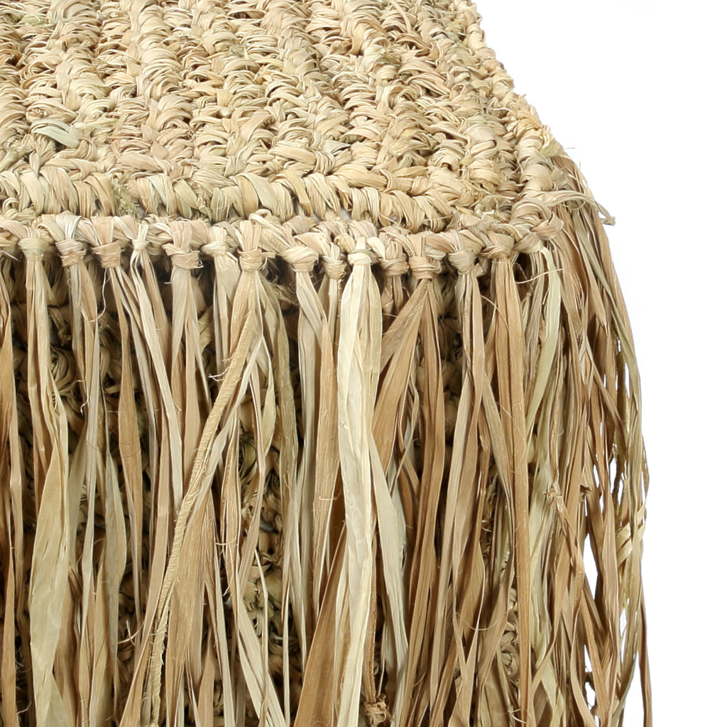 The Raffia Shaggy Stool - Square