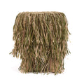 The Raffia Shaggy Stool - Jungle Green - Round
