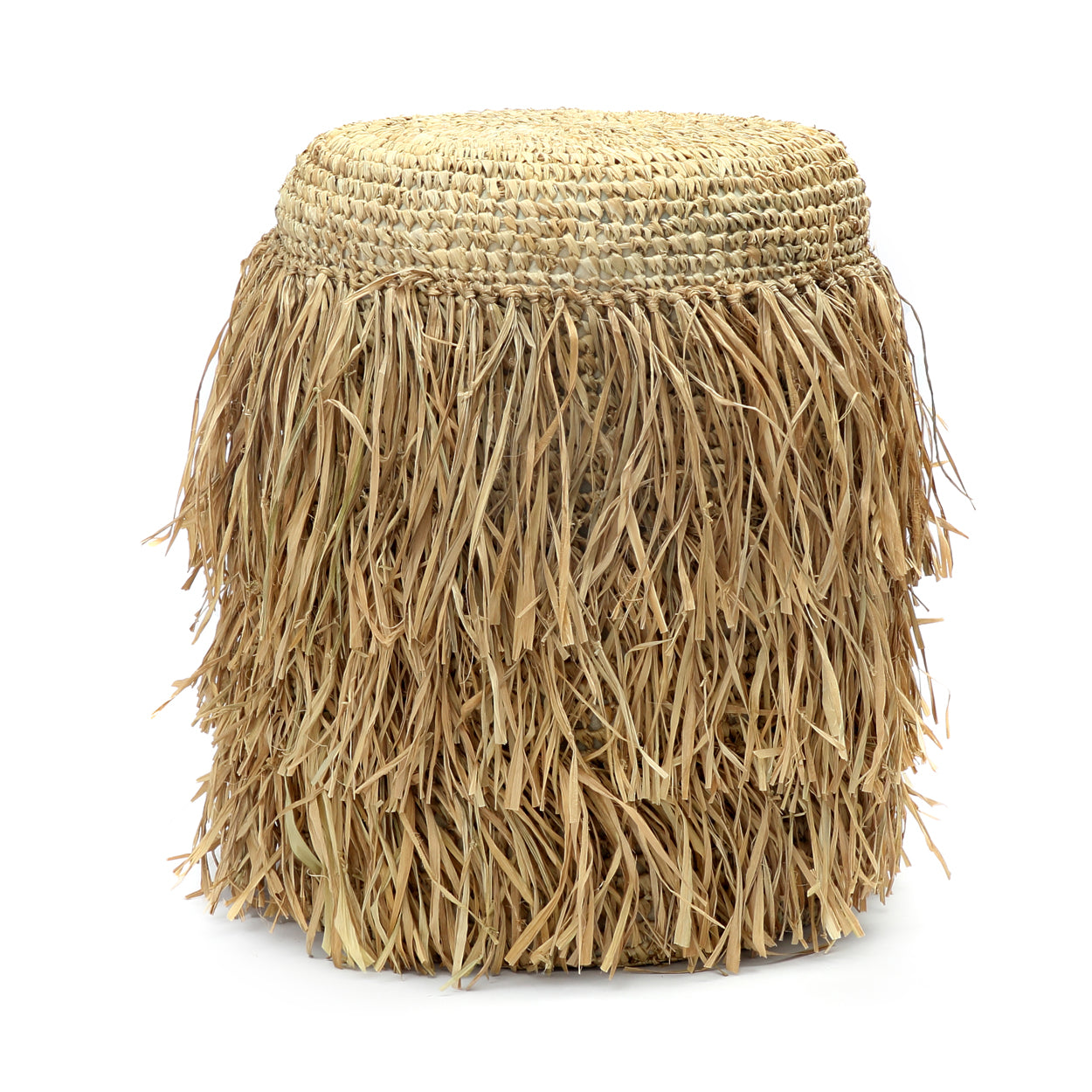 The Raffia Shaggy Stool - Round