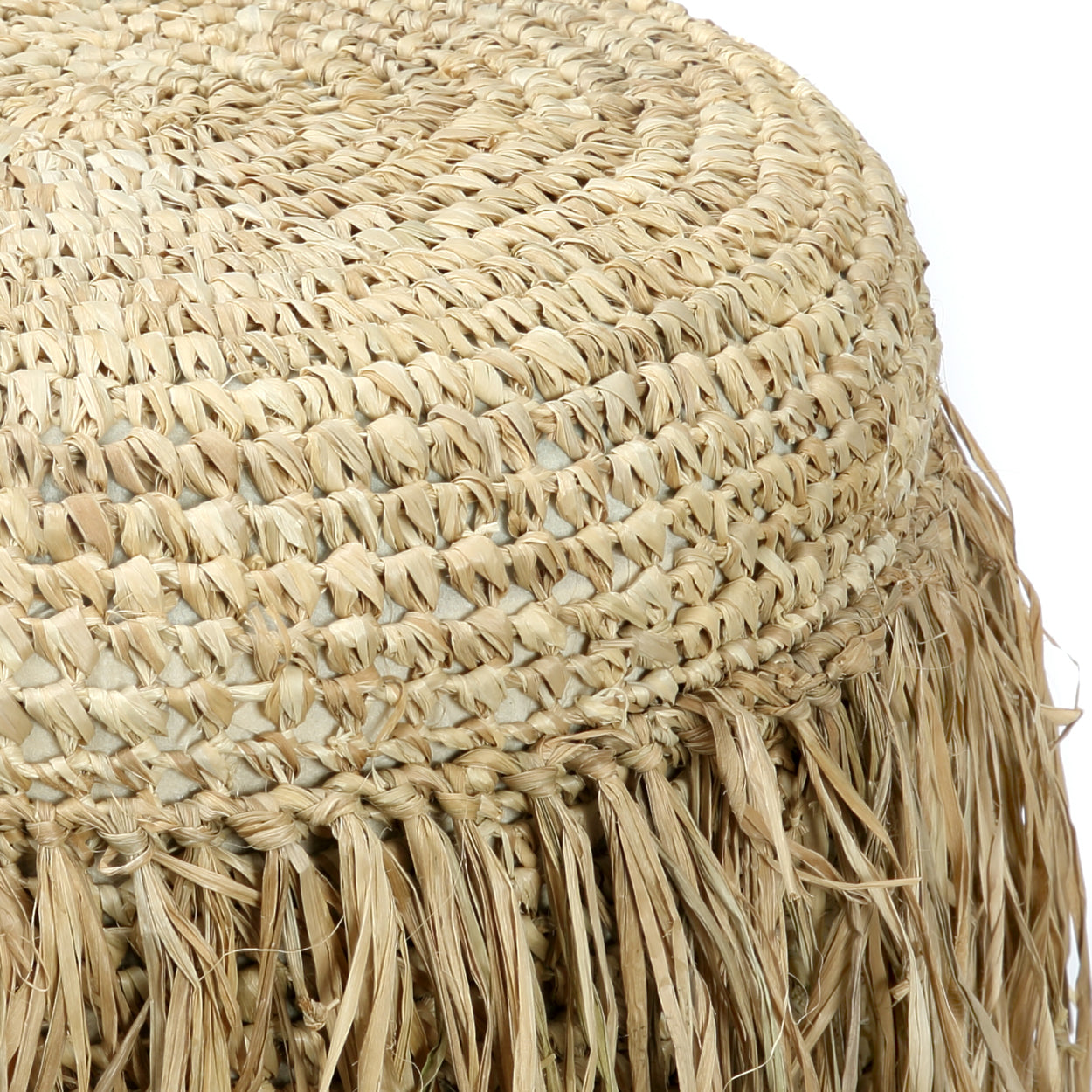 The Raffia Shaggy Stool - Round