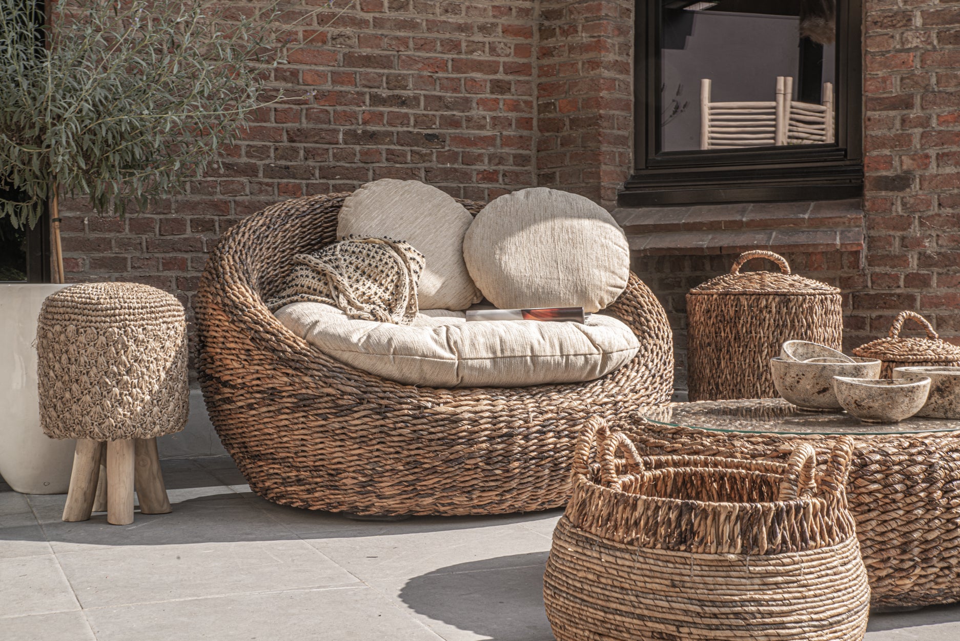 The Raffia Tressed Stool