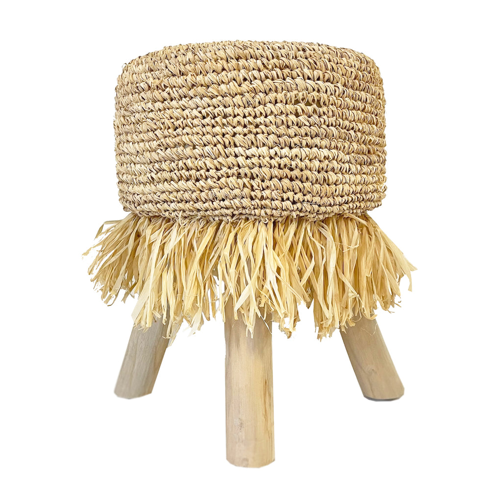 The Raffia Fringed Stool