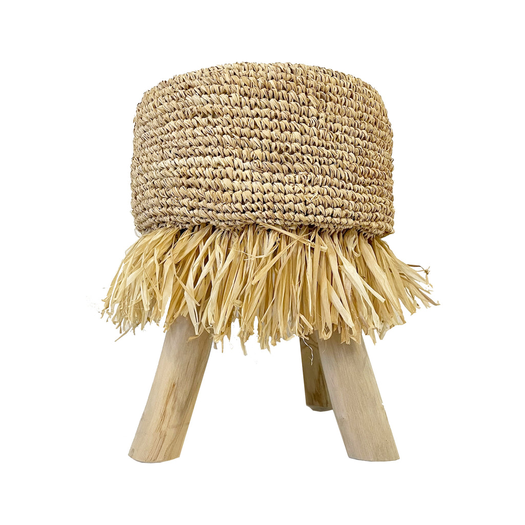 The Raffia Fringed Stool