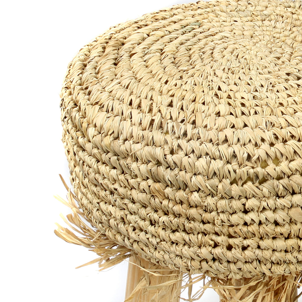 The Raffia Fringed Stool