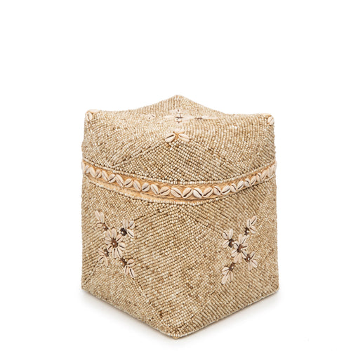 The Beaded Flowers Baskets - Natural Brown - L