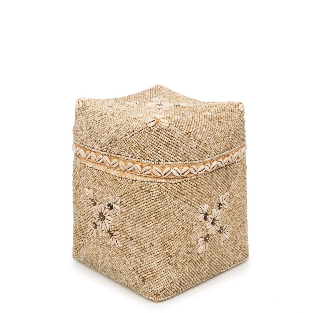 The Beaded Flowers Baskets - Natural Brown - SET/3