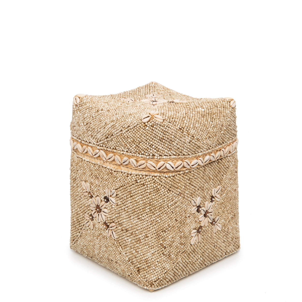 The Beaded Flowers Baskets - Natural Brown - SET/3