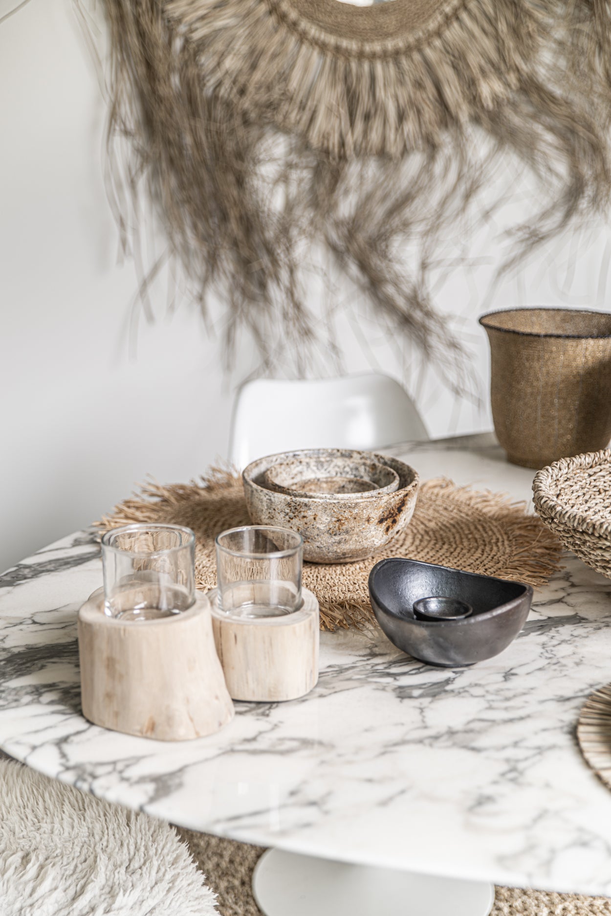 The Fringe Raffia Placemat Round - Natural