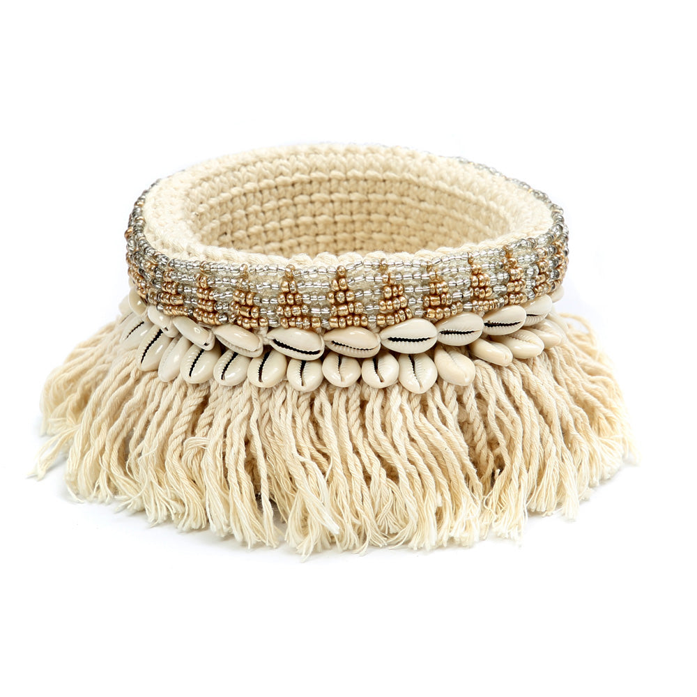 The Gold and Silver Macrame Planter - Natural Gold Silver M