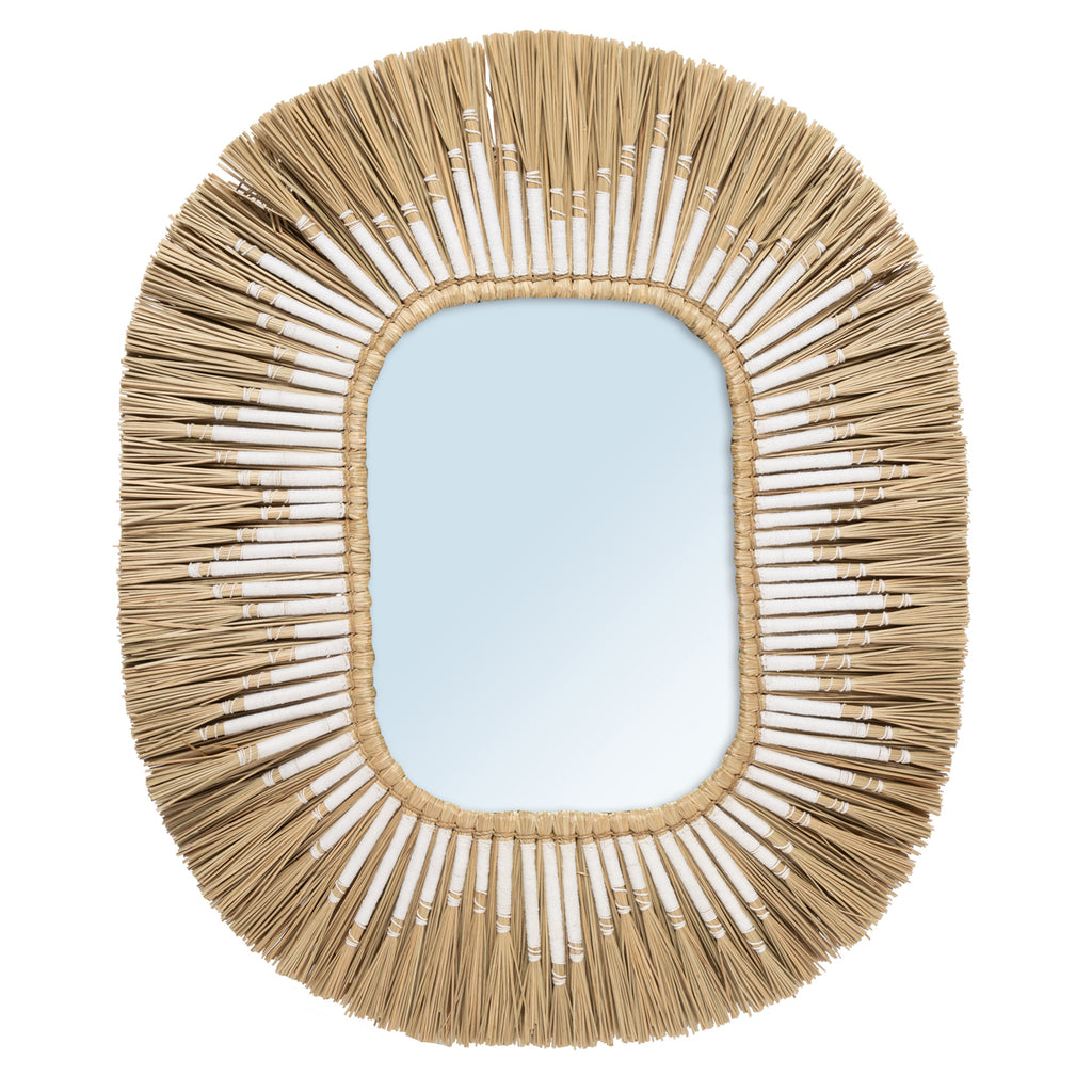 The Alang Alang Cotton Mirror - White Natural
