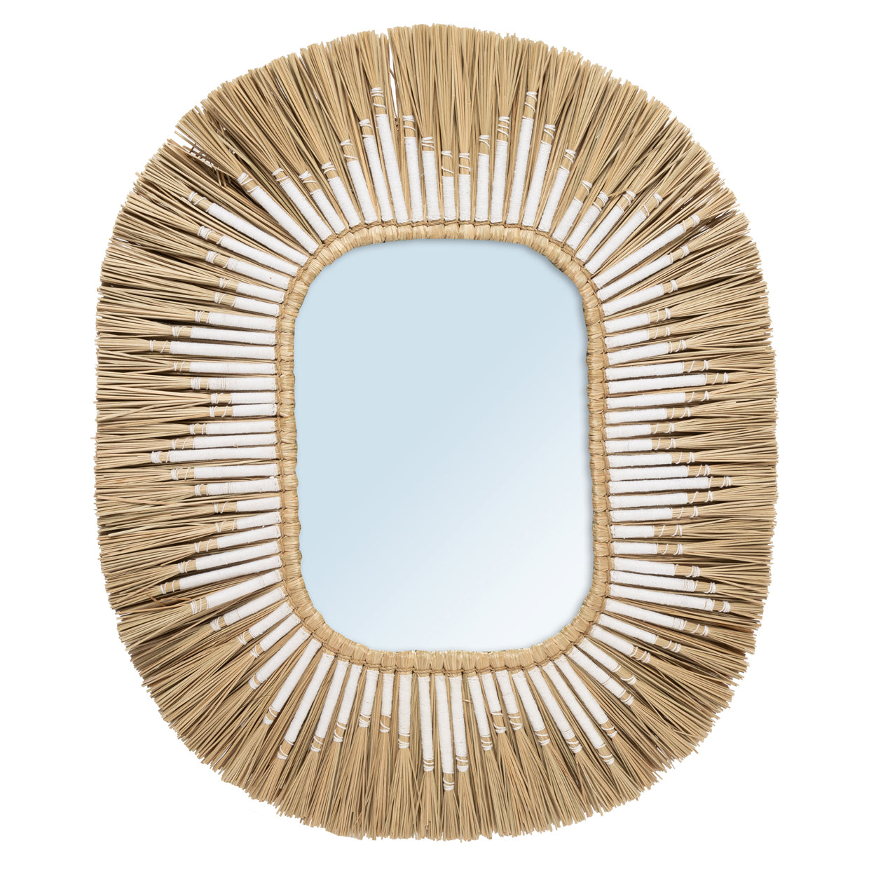 The Alang Alang Cotton Mirror - White Natural