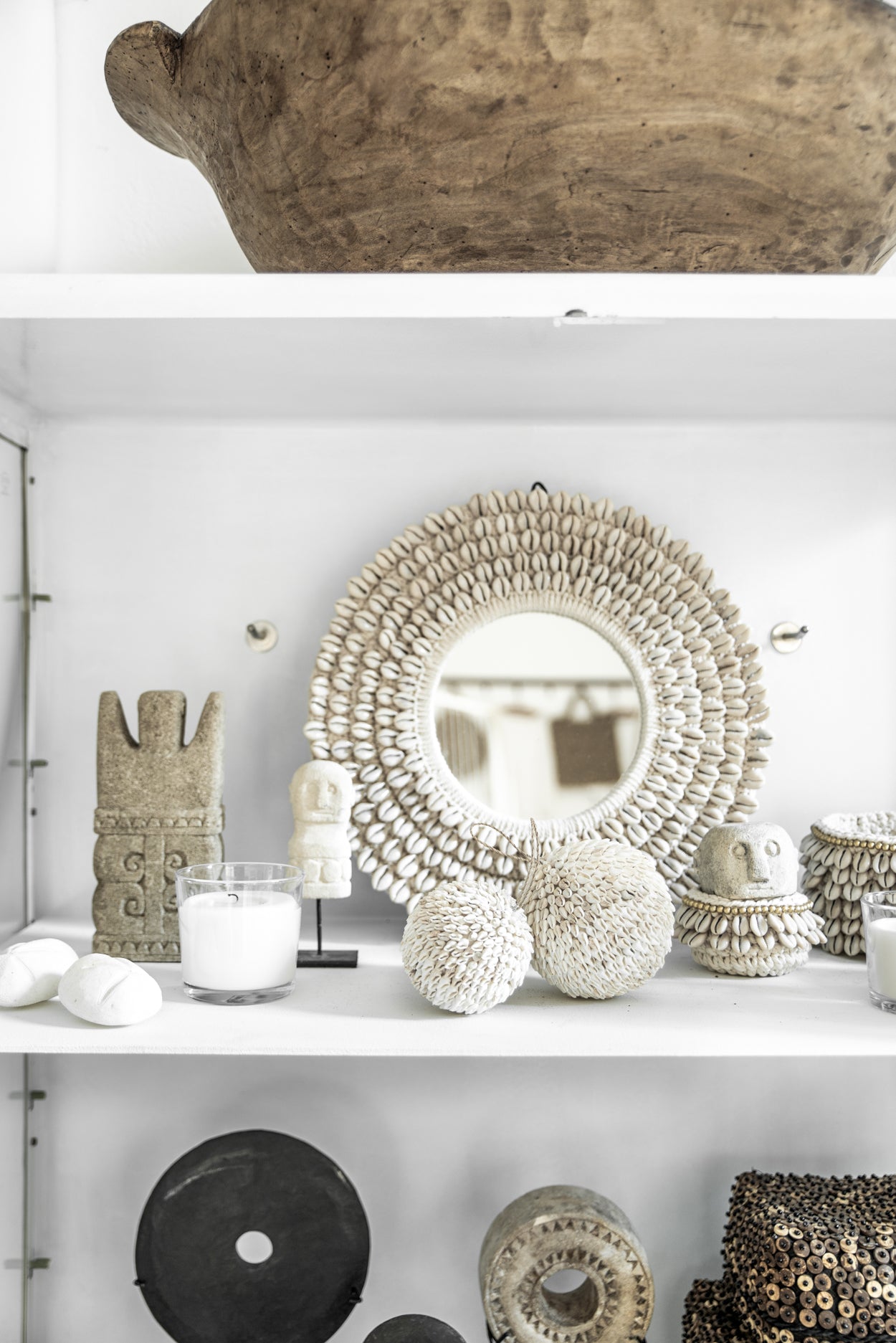 The Gold & Cowrie Macrame Planter - Natural Gold - M