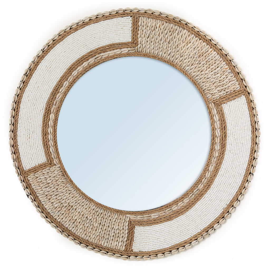 The Shell Disc Mirror - Natural White - L
