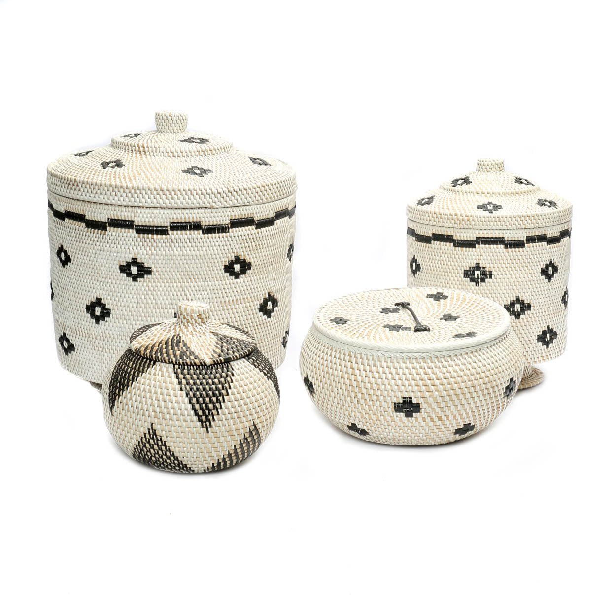 The Sticky Rice Basket - White Black - S