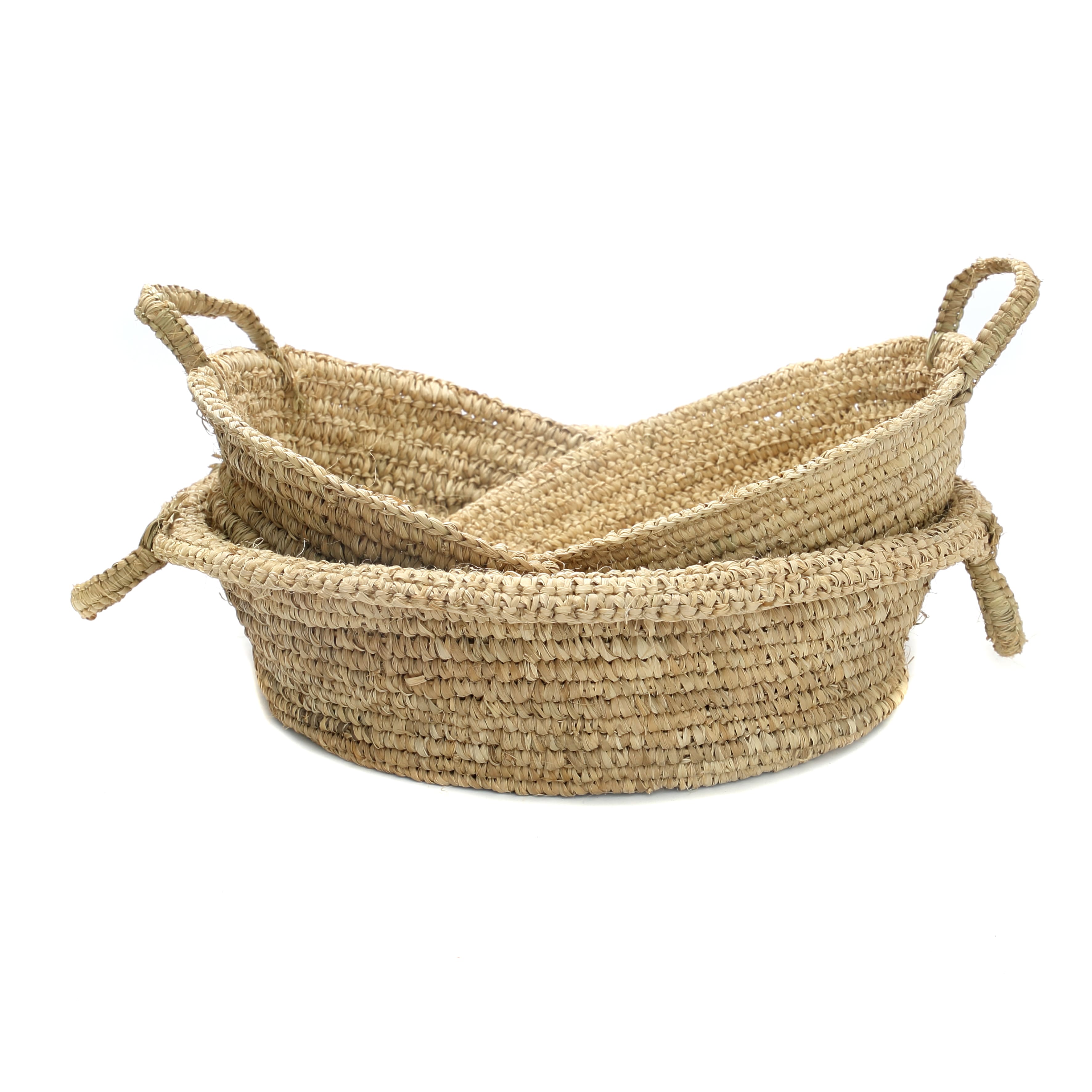 The Raffia Basket Trays - Natural - Set of 3