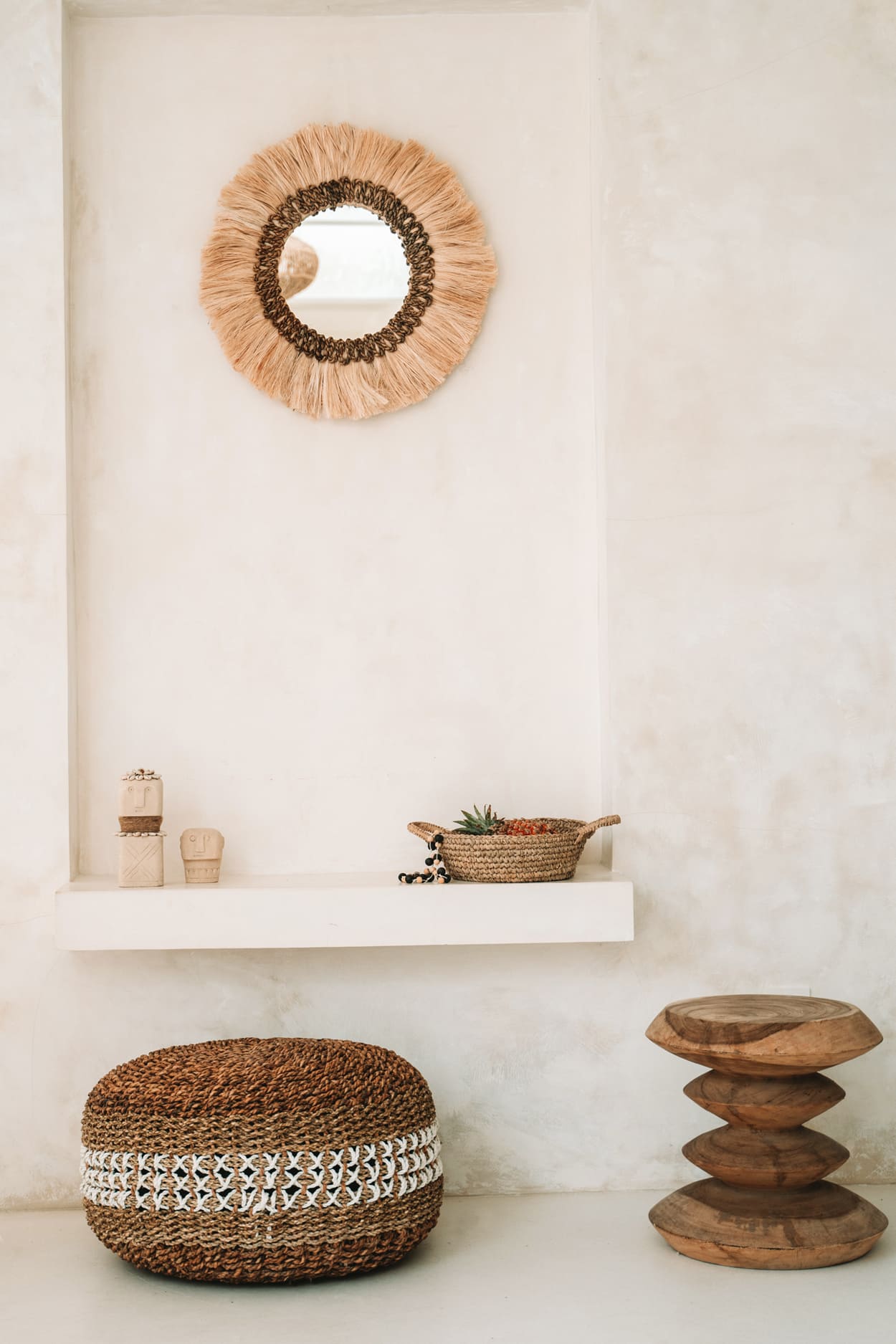 The Raffia Basket Trays - Natural - Set of 3