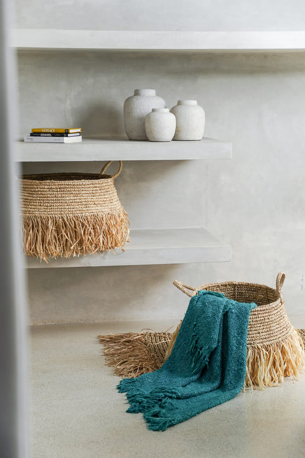 The Raffia Deluxe Baskets - Natural - Set of 2