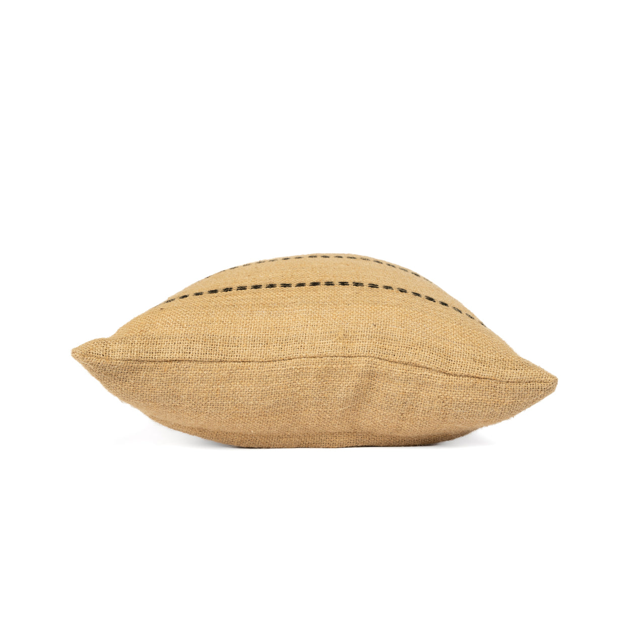 The Jute Cushion Cover - Natural - Black Stitching - 40x40