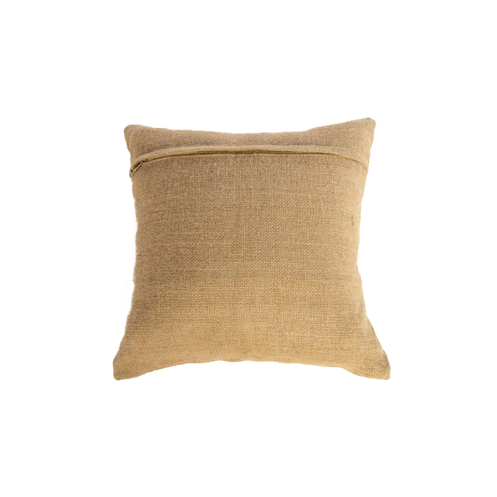 The Jute Cushion Cover - Natural - Black Stitching - 40x40