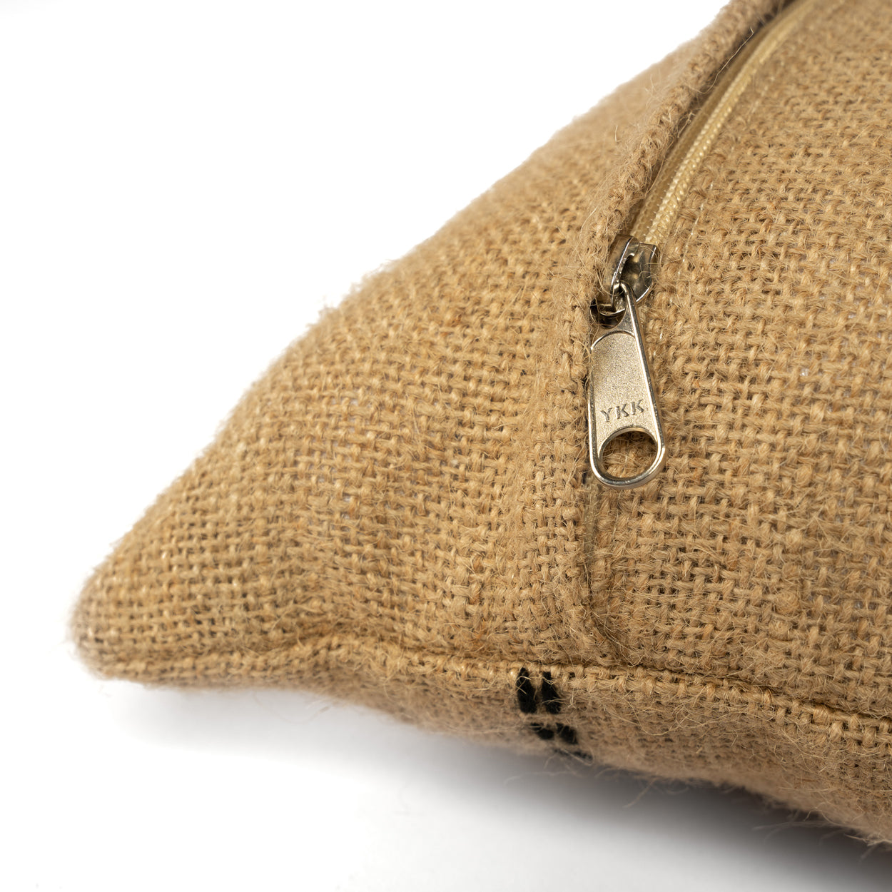 The Jute Cushion Cover - Natural - Black Stitching - 40x40