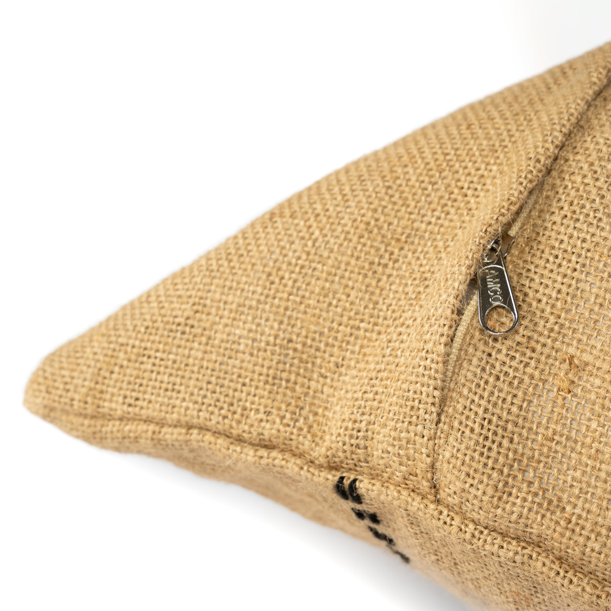 The Jute Cushion Cover - Natural - Black Stitching - 60x60