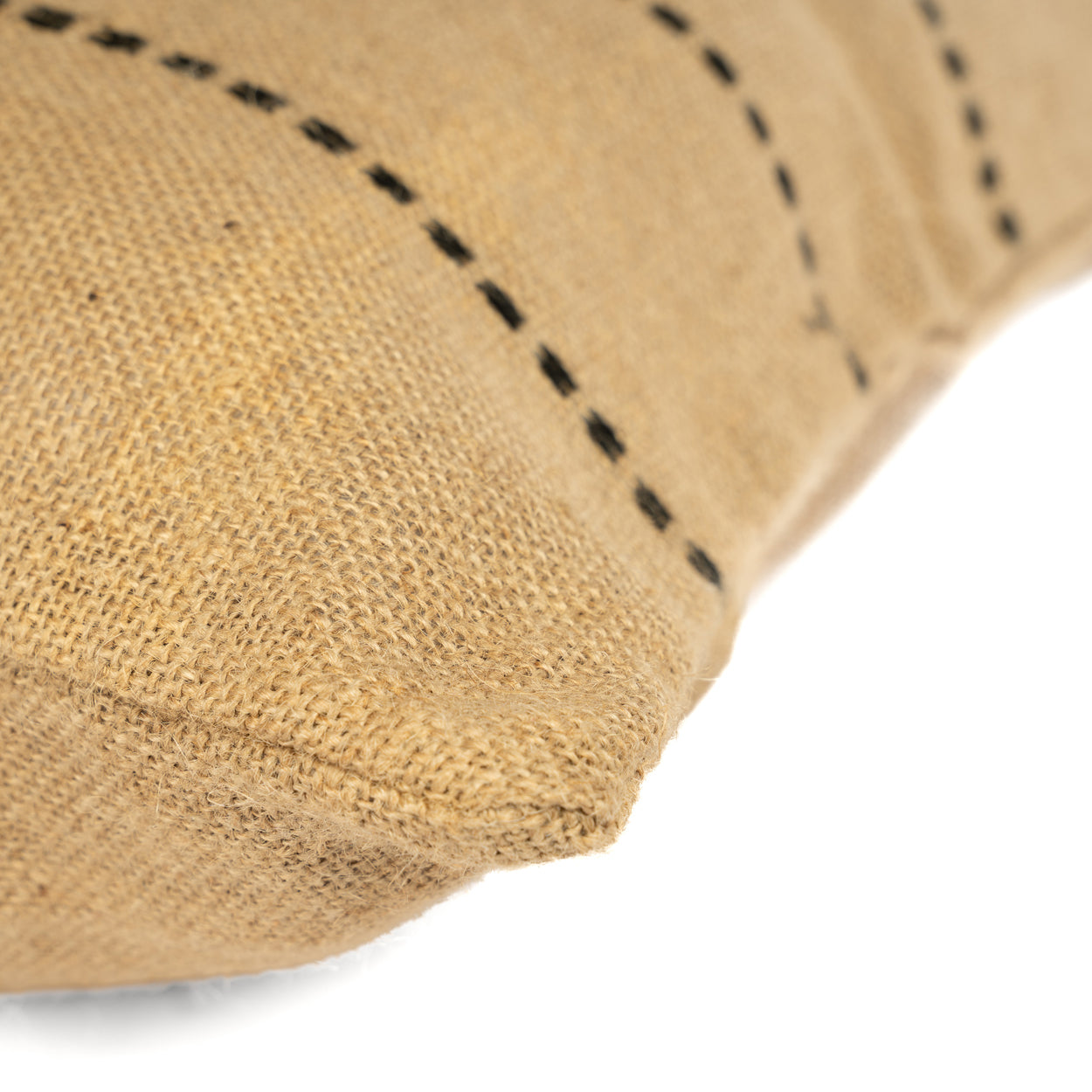 The Jute Cushion Cover - Natural - Black Stitching - 60x60
