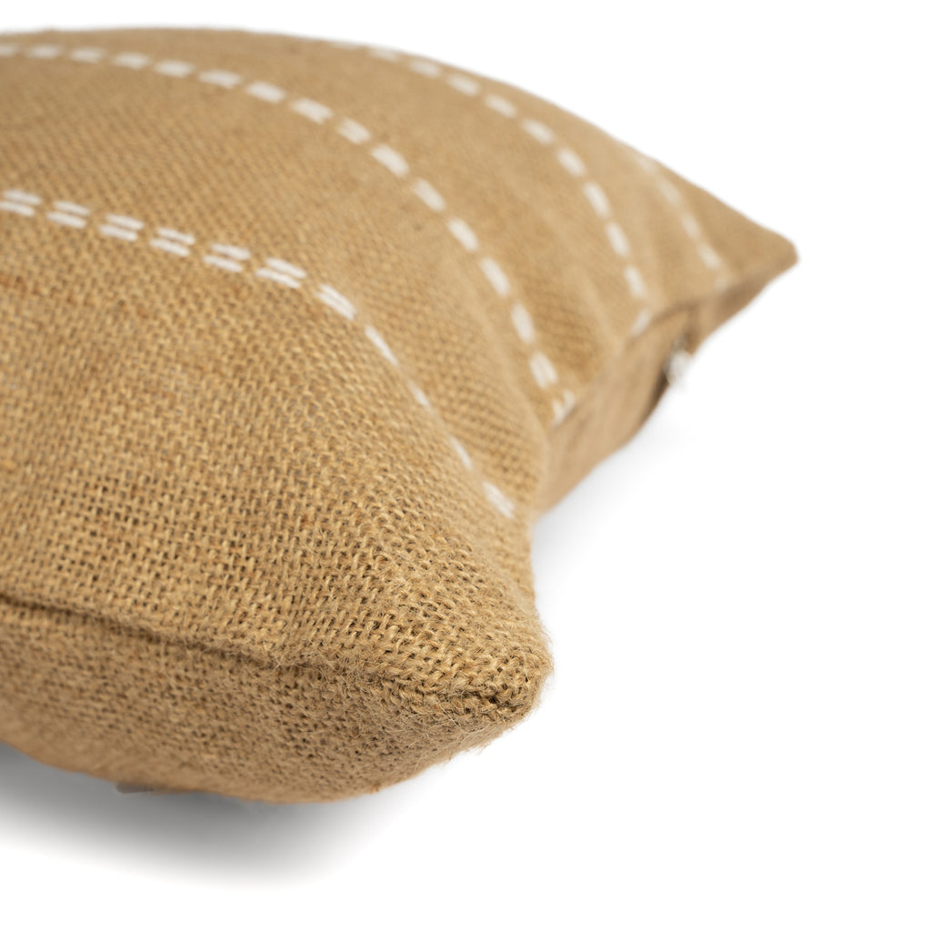 The Jute Cushion Cover - Natural - White Stitching - 40x40