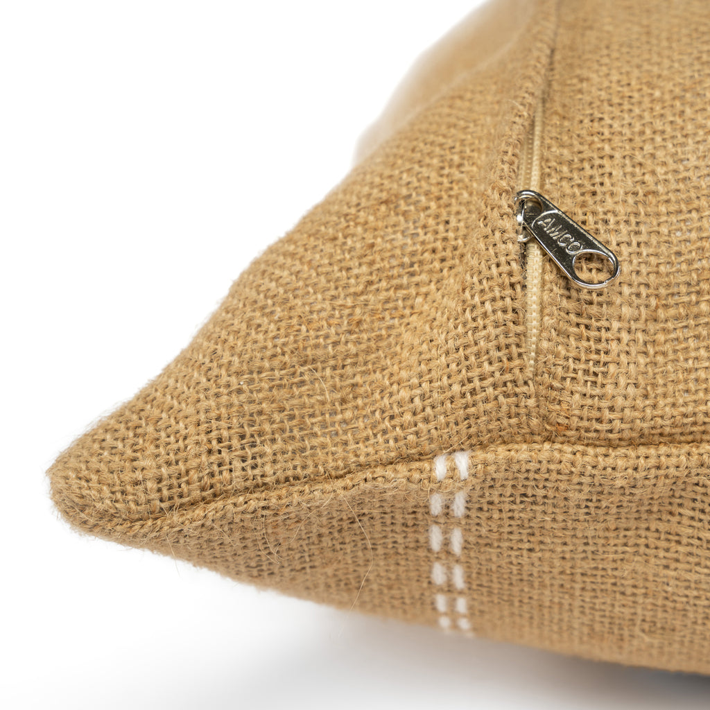 The Jute Cushion Cover - Natural - White Stitching - 40x40