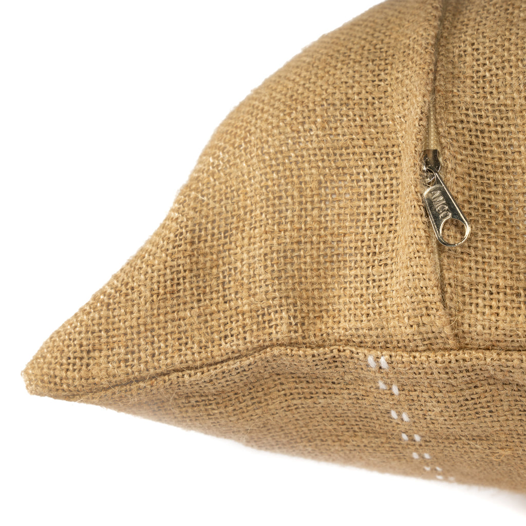 The Jute Cushion Cover - Natural - White Stitching - 60x60