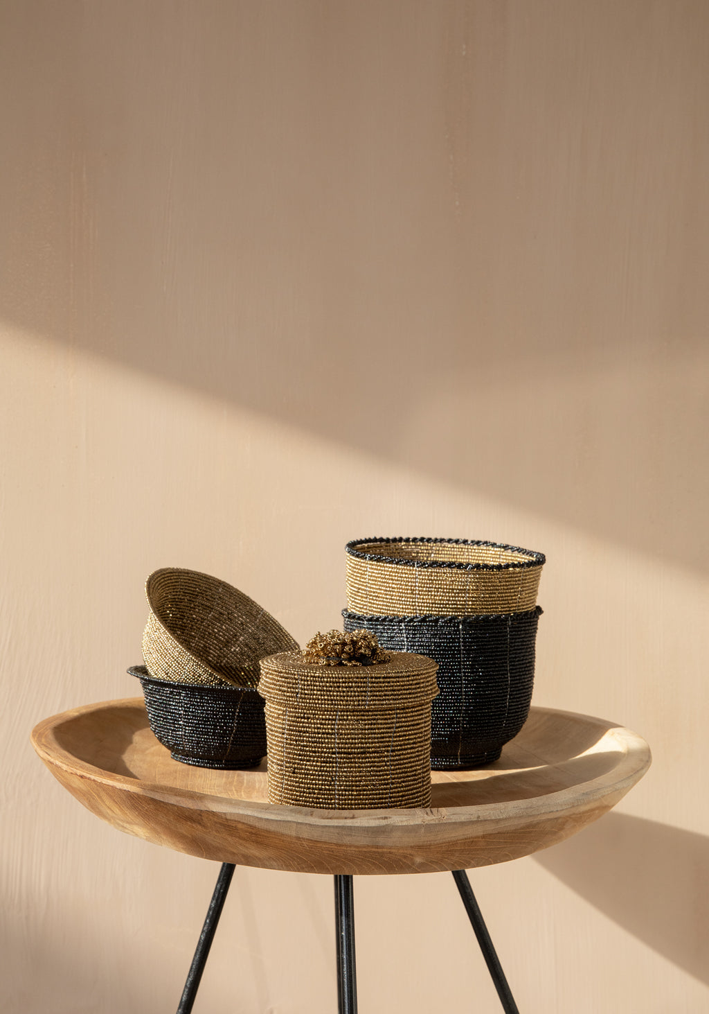 The Rain Tree Side Table - Natural Black