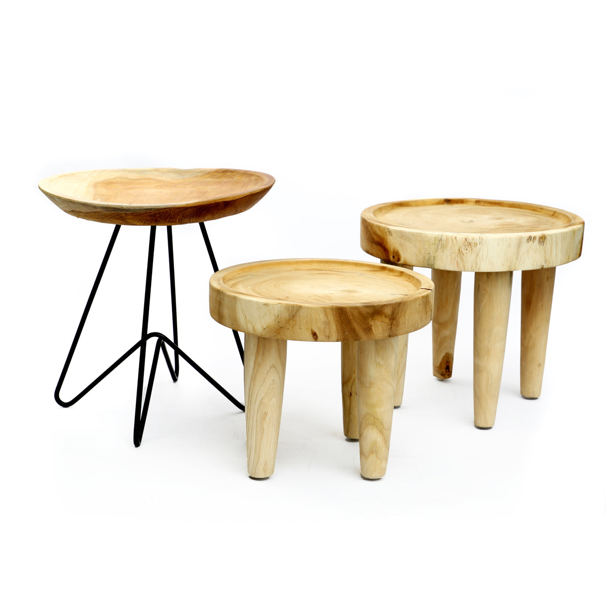 The Rain Tree Side Table - Natural Black
