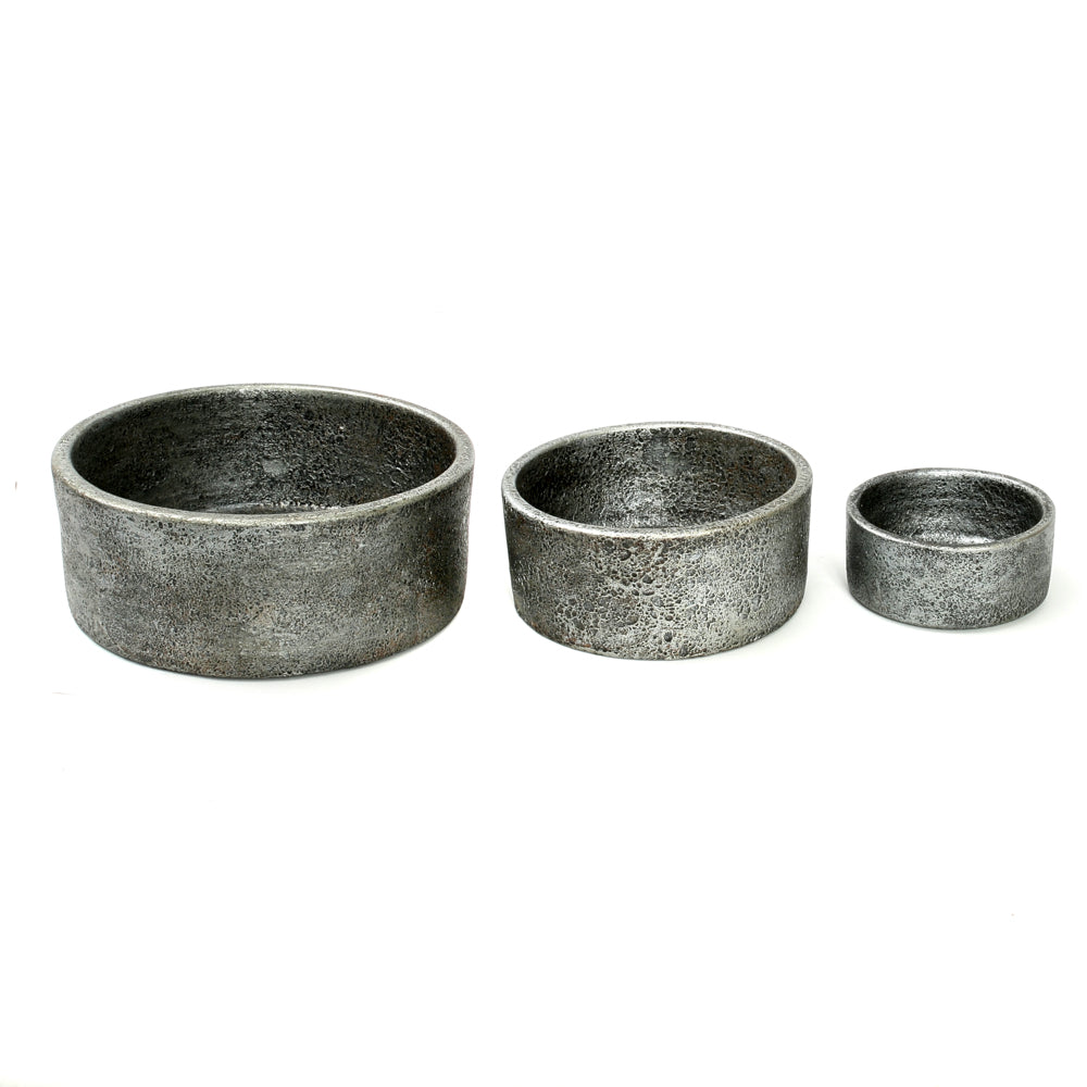 The Burned Cylinder Dish - Grey - Set of 3