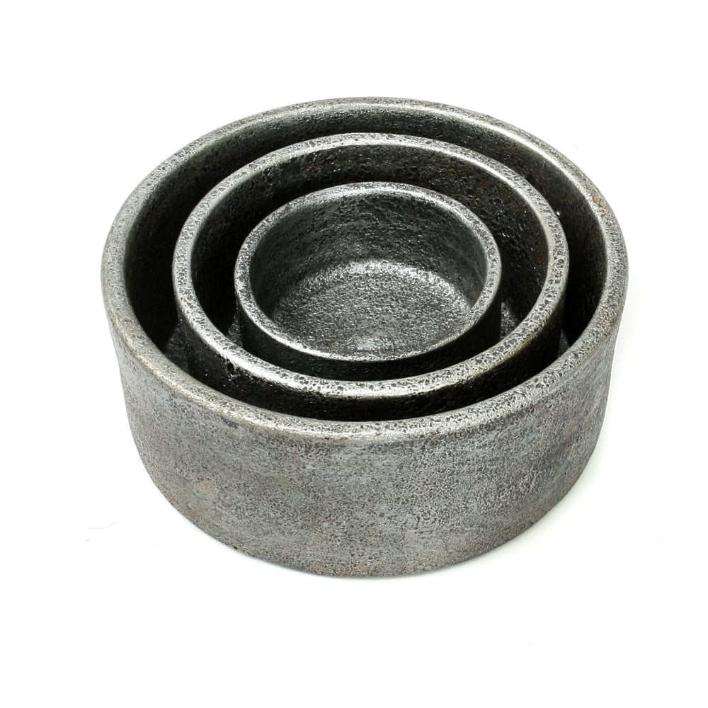 The Burned Cylinder Dish - Grey - Set of 3