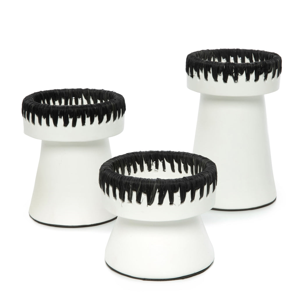 The Pretty Candle Holder - White Black - M