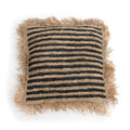 The Raffia Striped Cushion Cover - Natural Black