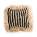 The Raffia Striped Cushion Cover - Natural Black