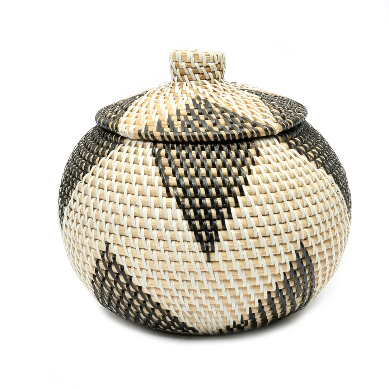 The Coolie Rice Basket - White Black - S