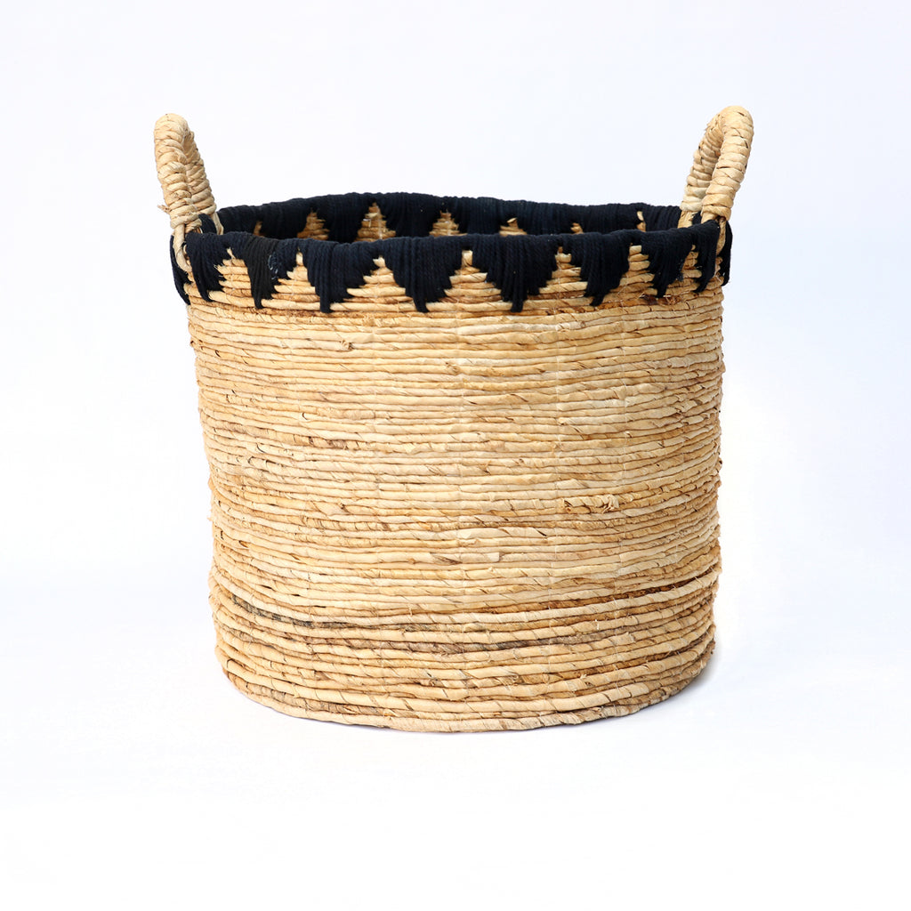 The Banana Stitched Baskets - Natural Black - Large