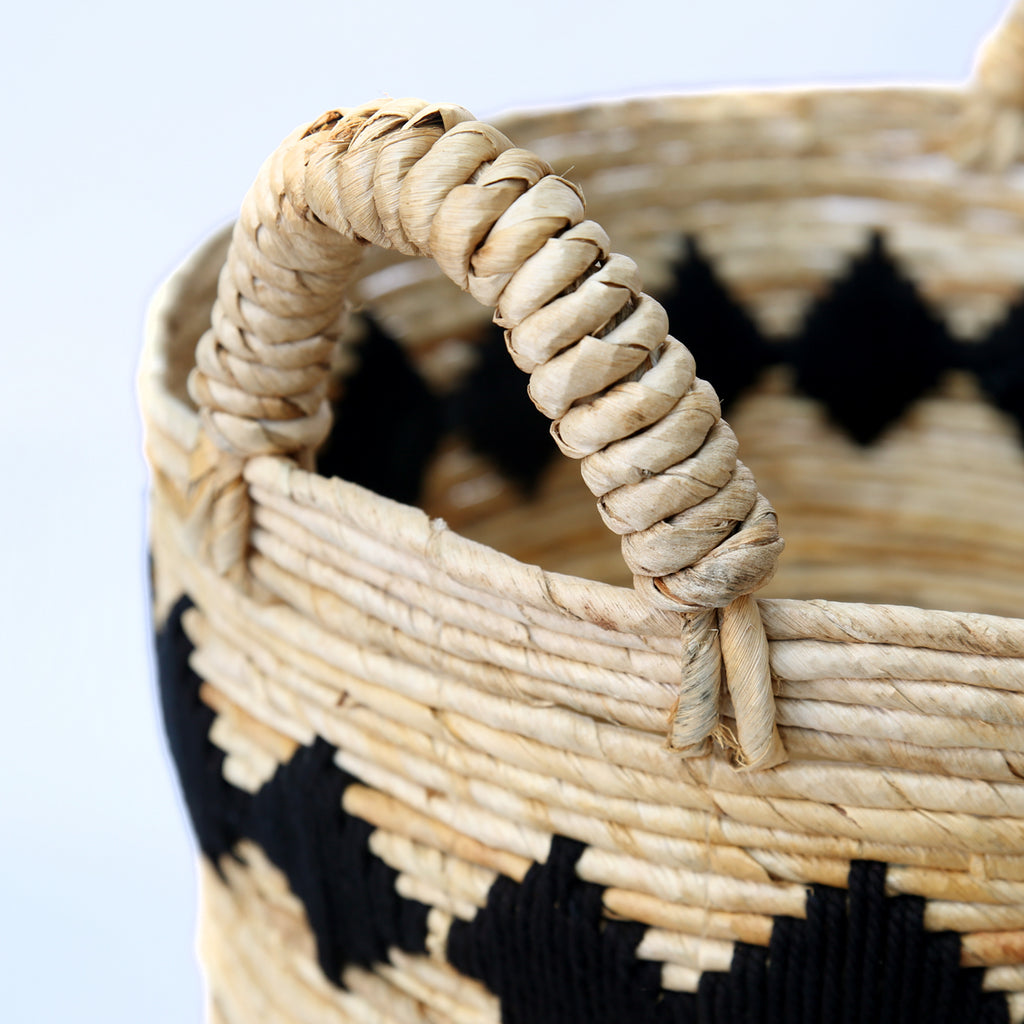 The Banana Stitched Baskets - Natural Black - Medium